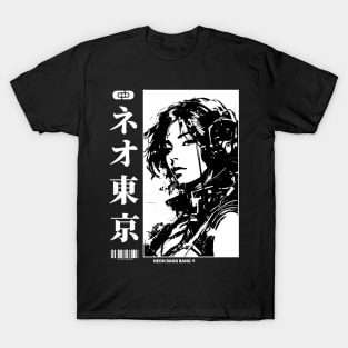 Japanese Cyberpunk Anime Girl Techwear 3 T-Shirt